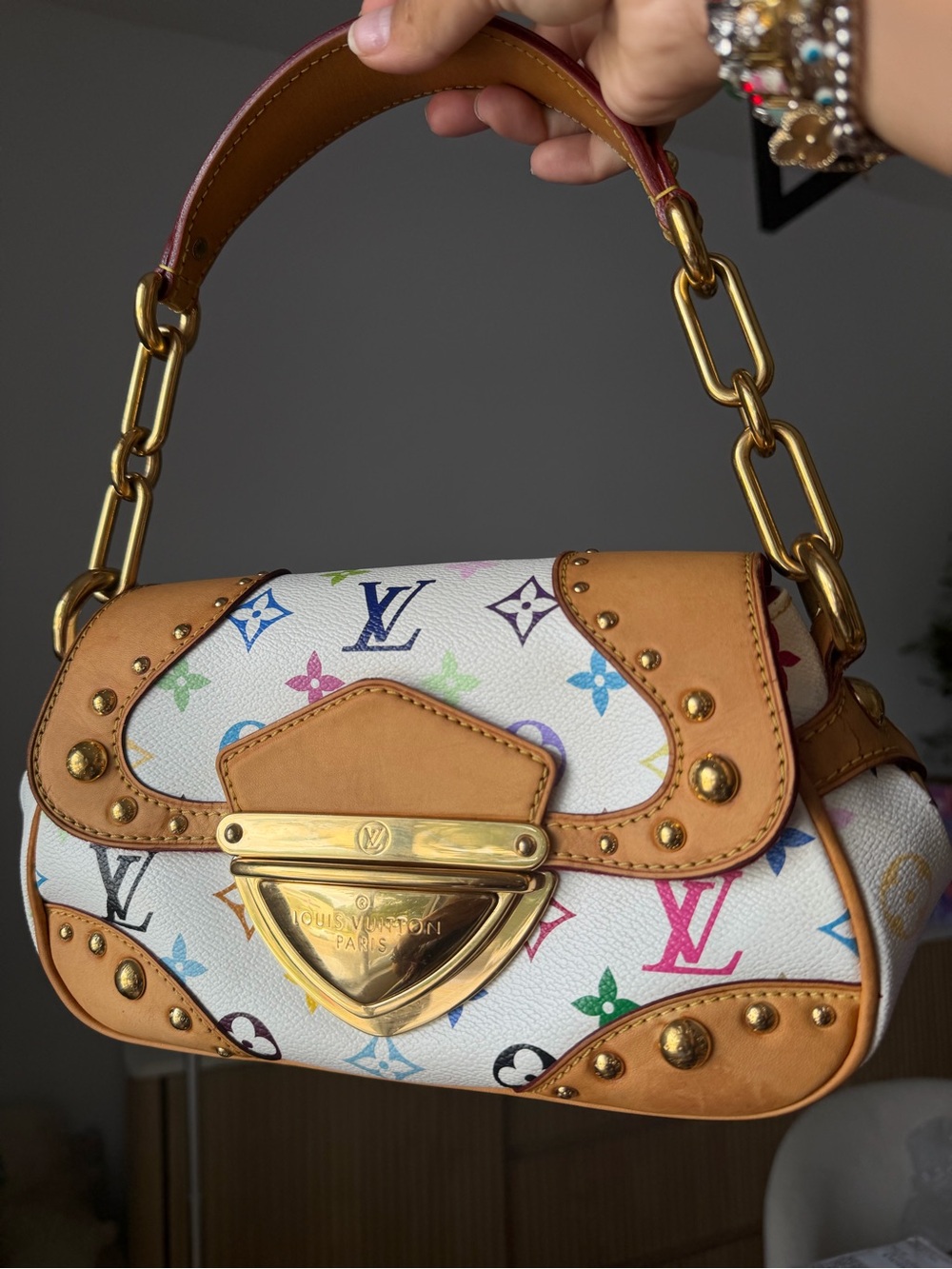 Louis Vuitton White Multicolor Marilyn Bag Murakami